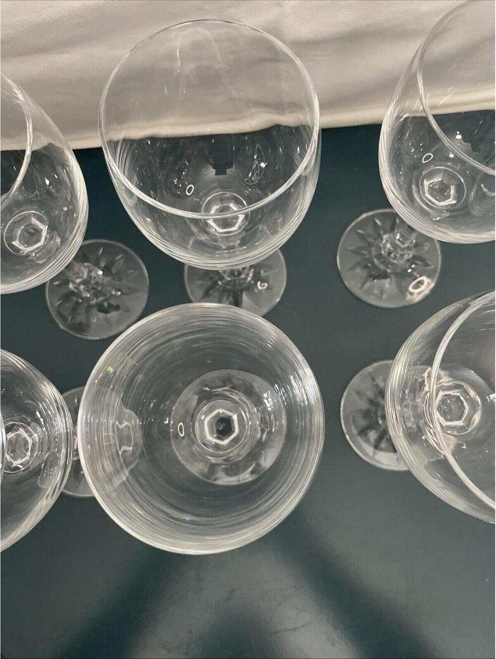 Set Of 6 Wine Goblet Glass Towle Austrian Crystal Fantasy Pattern 7 3/8" - Picture 4 of 9